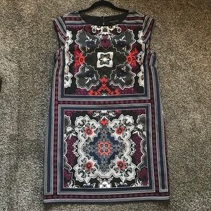 Banana Republic Floral/Geometric Cap Sleeve Shift Dress